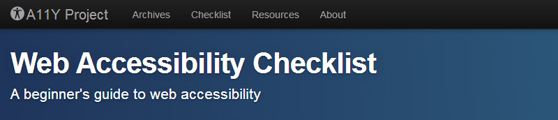 Web Accessibility Checklist