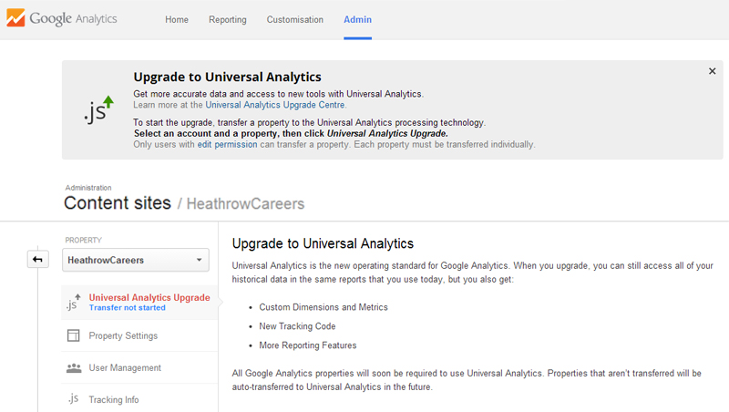 Universal Analytics Upgrade