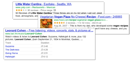Rich Snippets in search