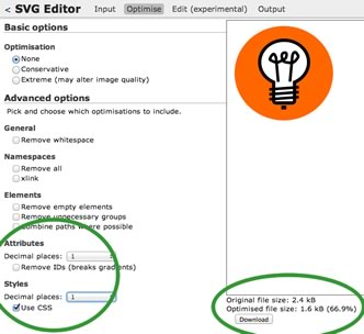 Peter Collingridge’s online SVG tool.