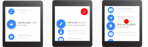 Cue card which allows users to speak to their device