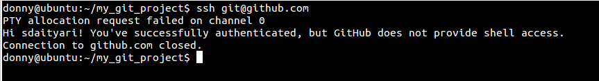 Connection to github over ssh