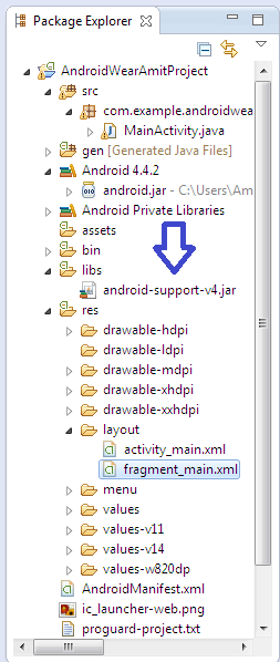 jar file android-support-v4.jar added