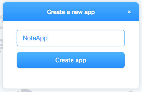 Create a new app in Parse