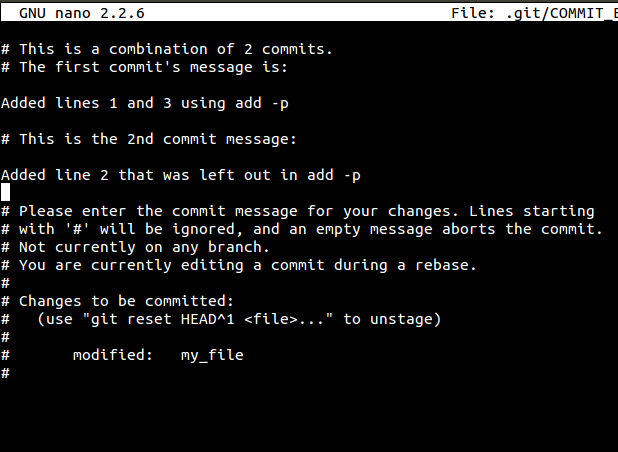 Adding a commit message
