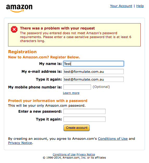 Amazon example login