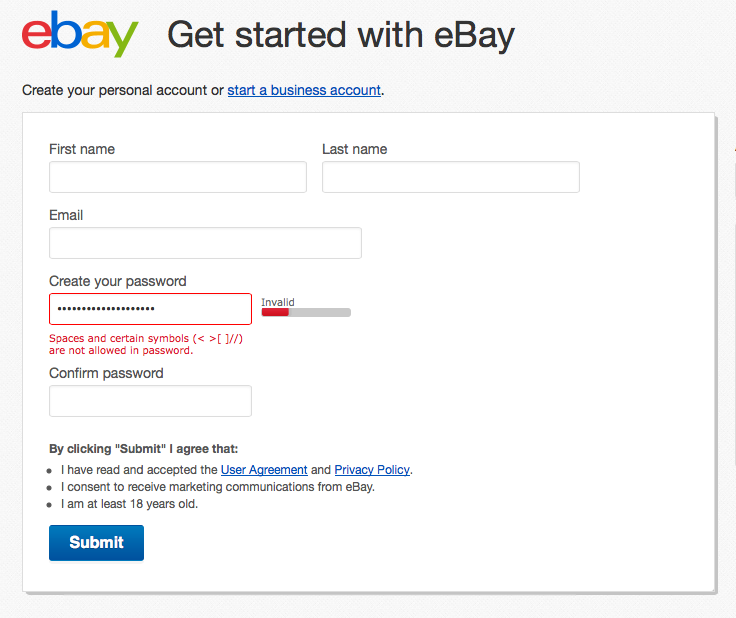 Ebay's login system