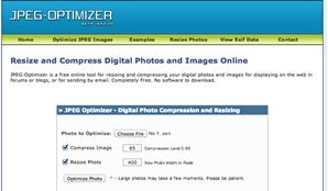 JPEG-Optimizer is a free online tool for resizing and compressing your digital photos and images