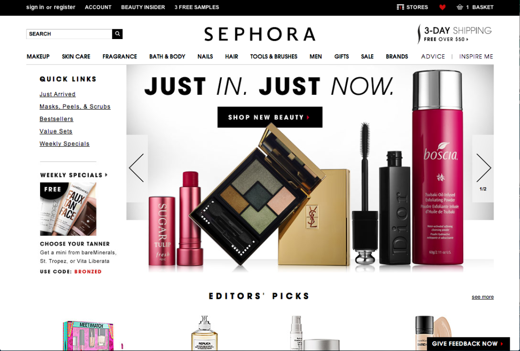 Sephora Website