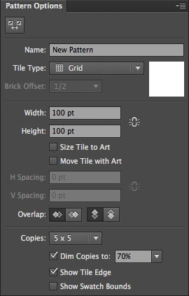 Illustrator pattern panel