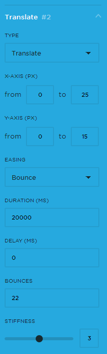 Animation Component 2 settings