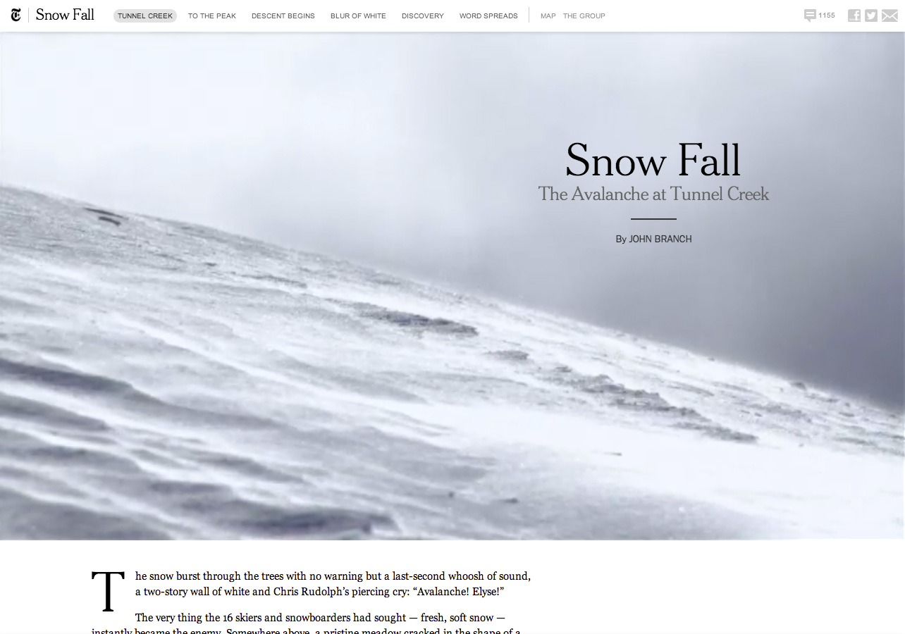 NYT Snow Fall Article