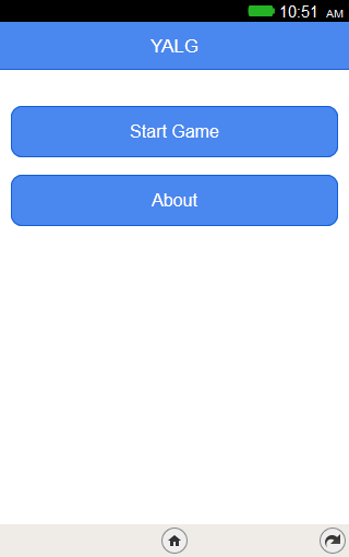 App running with buttons