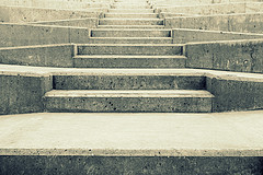 Accessible stairs on a building entry.