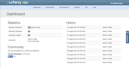 Pushingbox dashboard