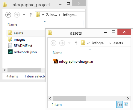 Figure 2: The infographic_project folder and supplied files