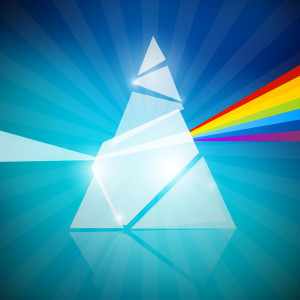 Prism Spectrum Illustration on Blue Background