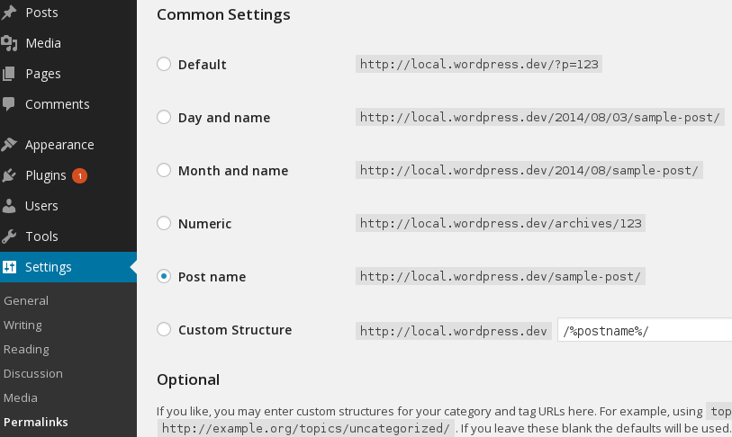 Permalink configuration for REST API