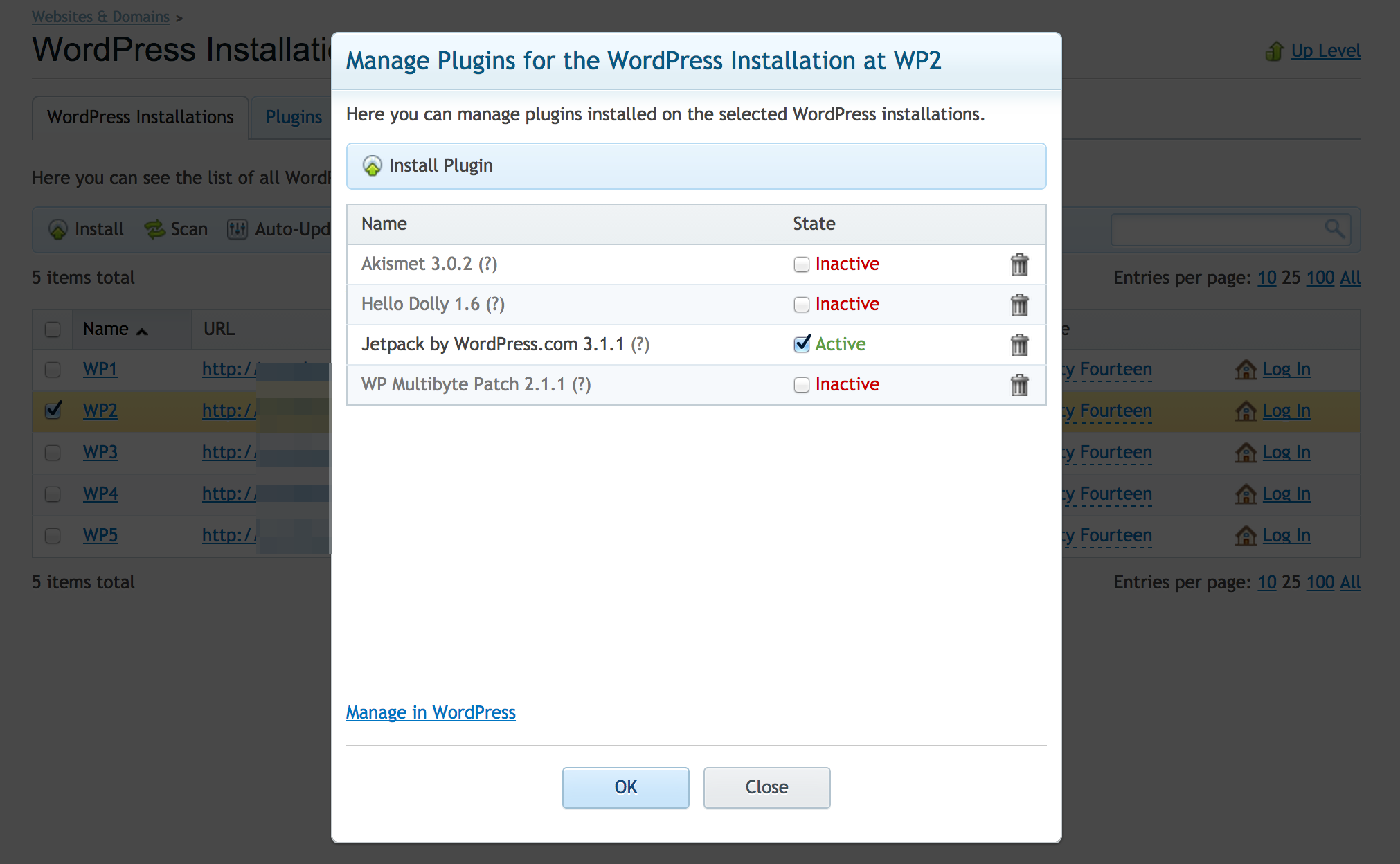 Plesk Plugin Management