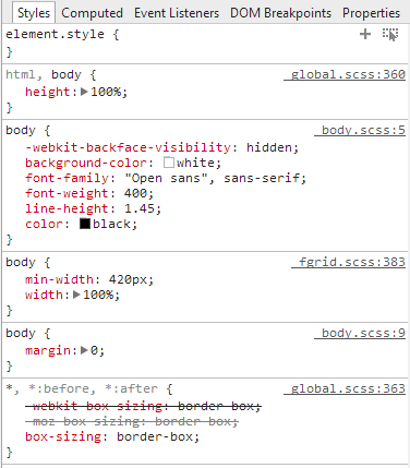 Screenshot of Dev tools