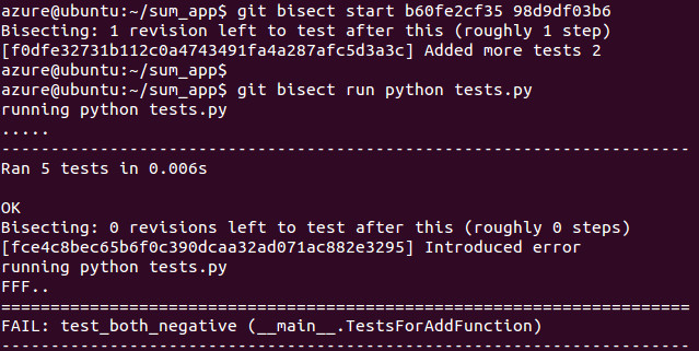 Git running unit tests