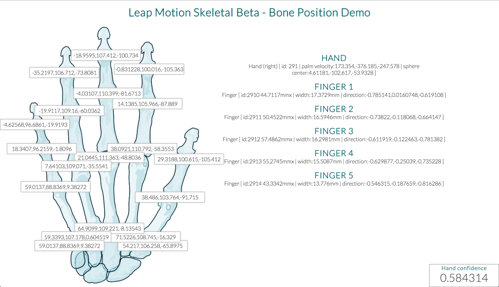 Screenshot of the bone position demo