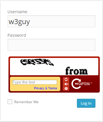 CAPTCHA WordPress