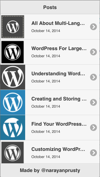 PhoneGap using WordPress 2