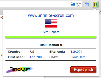 Netcraft results for Infinite-scroll.com