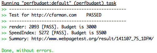 perfbudget task passed