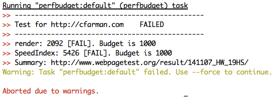 perfbudget task failed