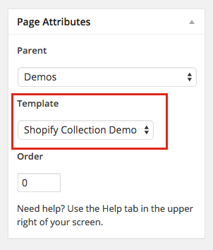 Assigning the Shopify Template to Our Page