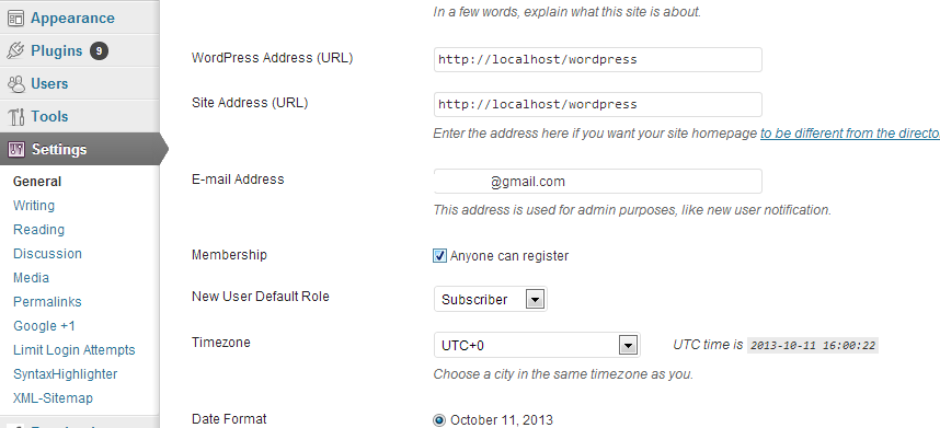 Enabling the Registration Options