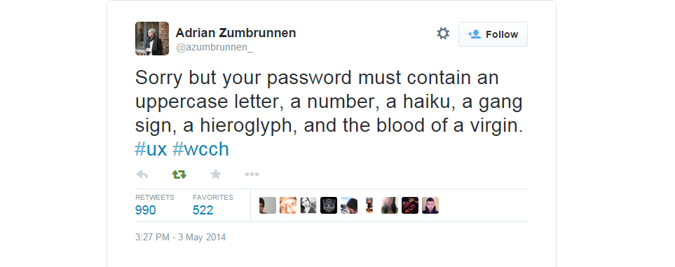 A well loved Password UX tweet