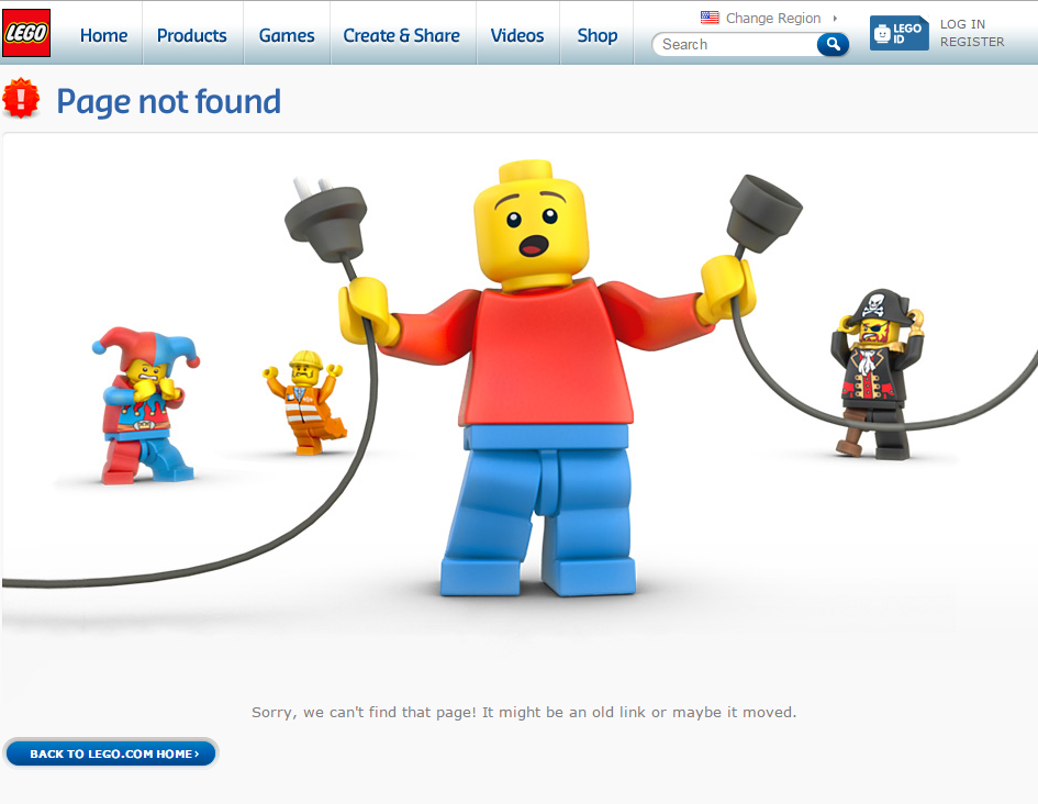 Lego's 404 page