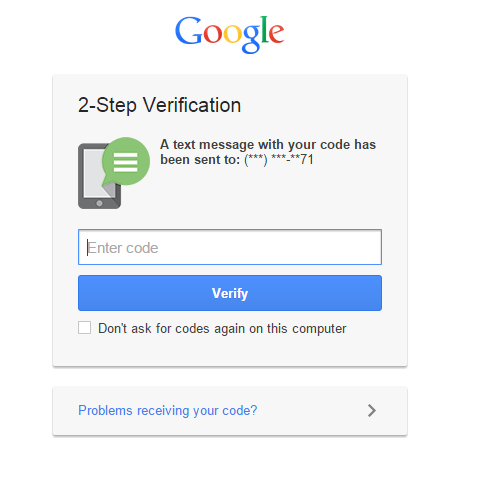 Google 2 factor authentication
