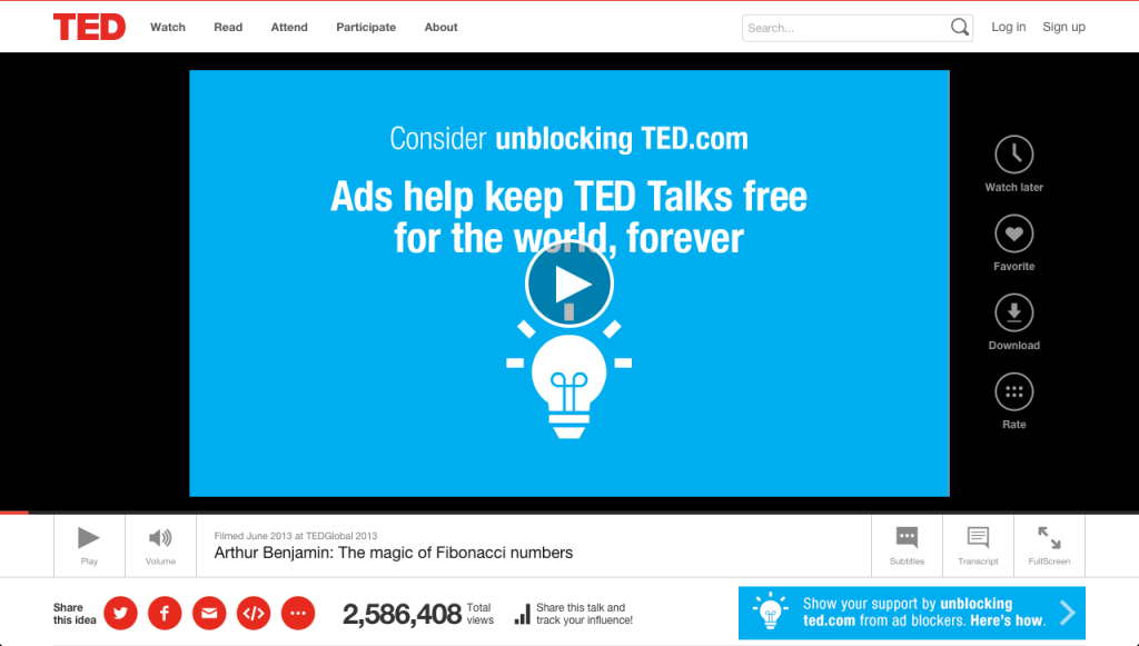 Adblock Ad on Ted Talks