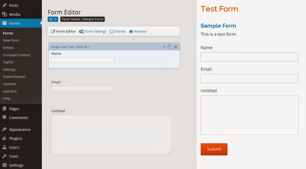 Sample Gravity Form