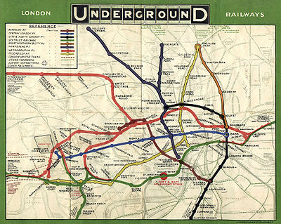 An earlier more traditional tube map.