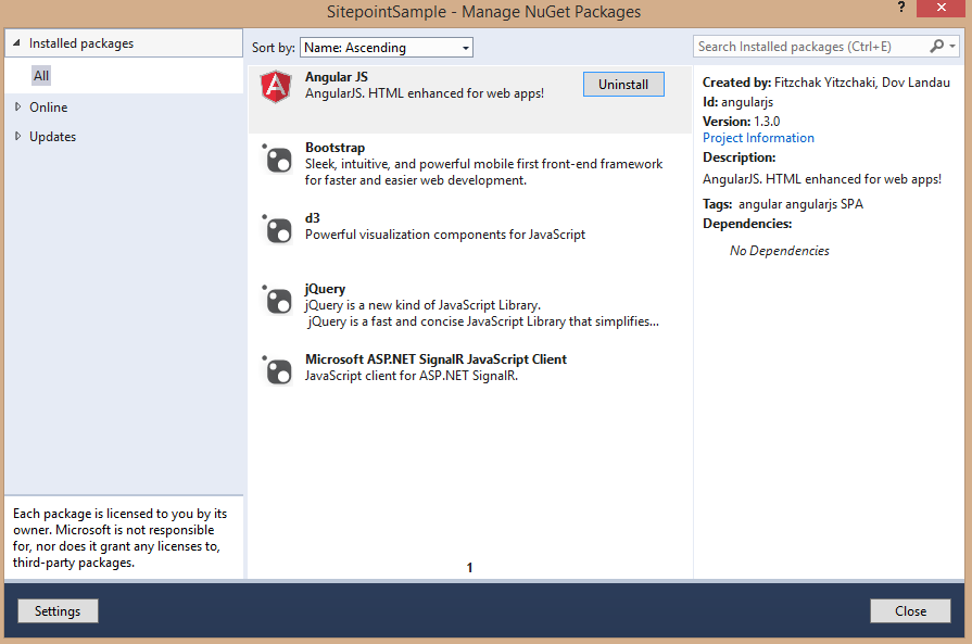 Downloaded Nuget Packages