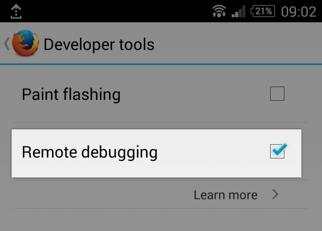 Enable remote debugging on Android
