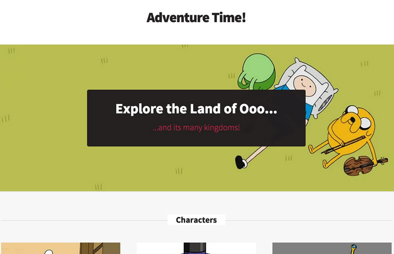 Sample Adventure Time! Site