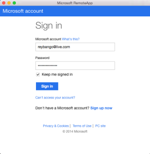 Signing In to Microsoft App