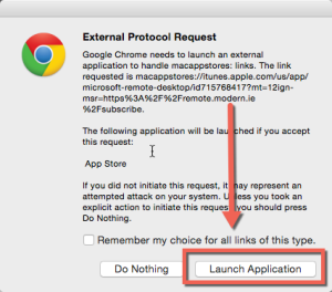 Chrome External Protocol Request