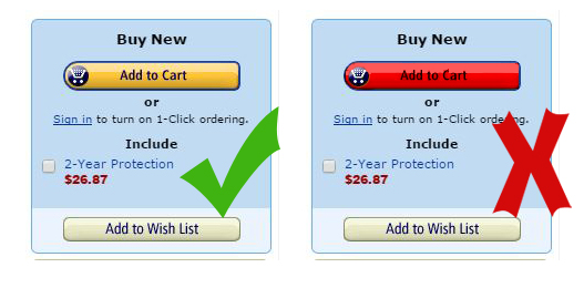 Two examples: One showing the Amazon shopping cart rendered in red.