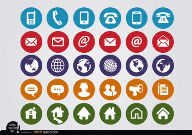 rounded-contact-icons-vector-pack