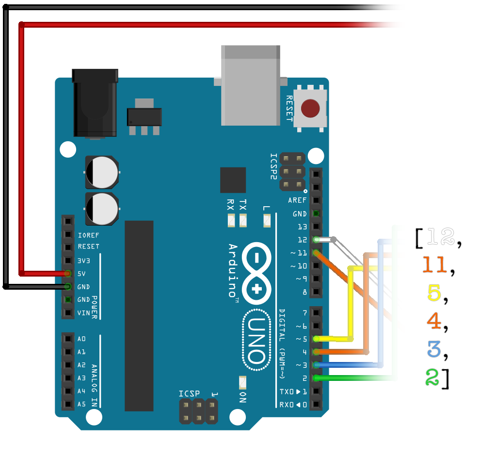 LCD sketch with pins