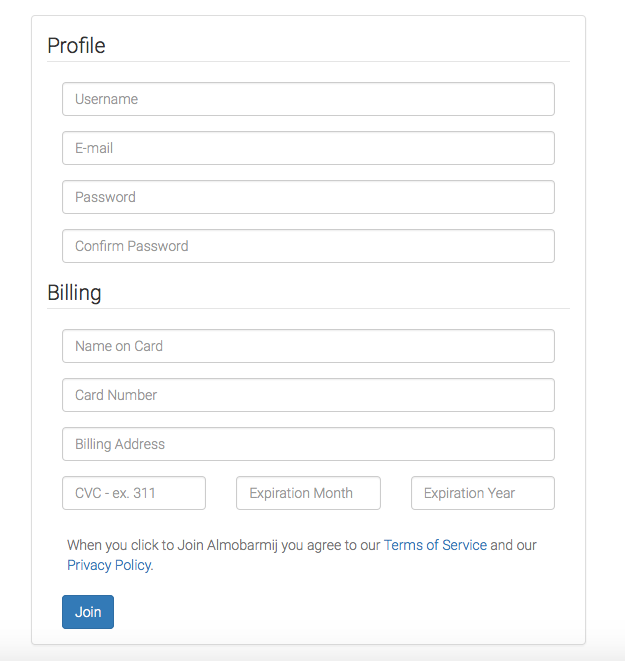 User Subscription Form