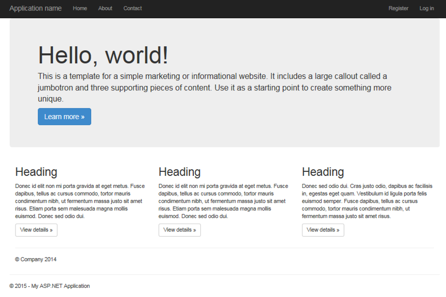 VSC1 - 14 - basic bootstrap page