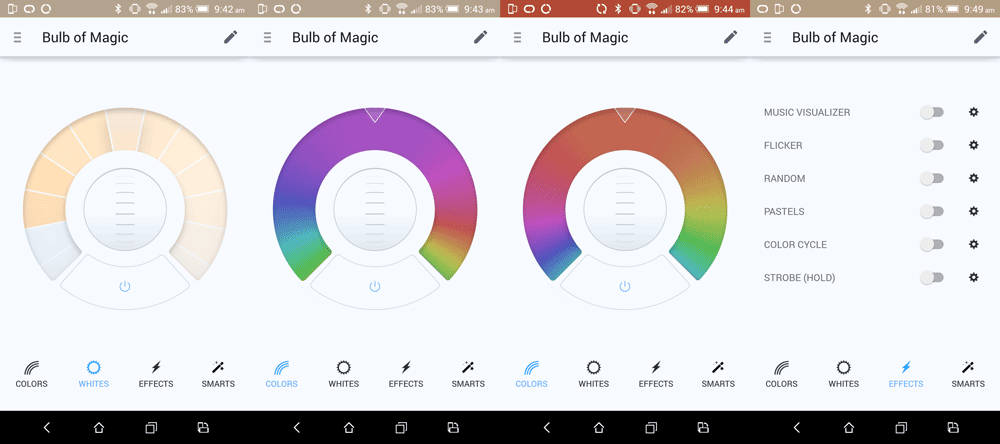 LIFX light settings